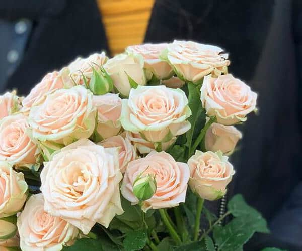 Wedding bouquet of spray roses view 2