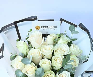 Heavenly White Rose Bouquet view 2