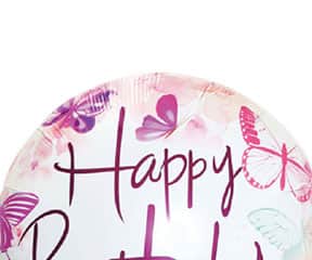 Happy Birthday Pink Butterflies view 2
