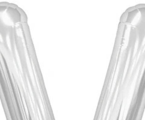 Letter V Silver Foil Balloon - 5286 view 2