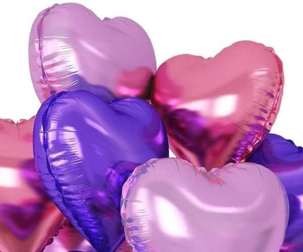 9 Multicolored Heart Shaped Helium Foil Balloons 1 - 5643 view 2