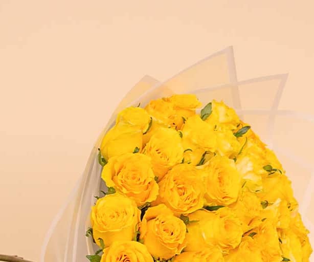 Hand Bouquet of 50 Yellow Roses view 2