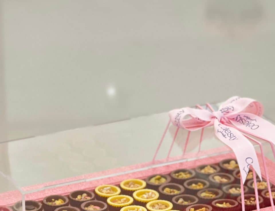 Rectangle acrylic mix mini cup Color-pink box view 4