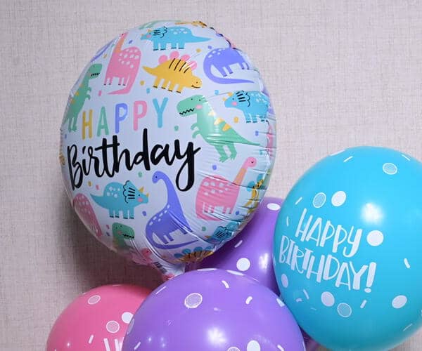 6 Birthday Dots Sprinkles Latex Balloons, 1 Birthday Foil Balloon, and 1 Pink Peony Roses Flower Box-5732 view 4
