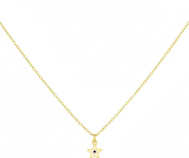 18K Real Gold Star Evil Eye Set view 2