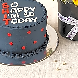 30th Birthday SHIT Cake with sin flowers box view 3