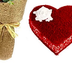 Beloved Roses Heart Cake view 3