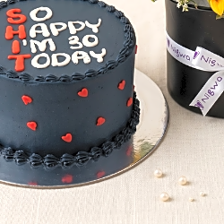 30th Birthday SHIT Cake with sin flowers box view 7