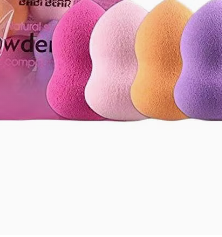 CYTHERIA 4-Piece Makeup Foundation Puff Sponge Set Pink/Yellow/Purple view 3