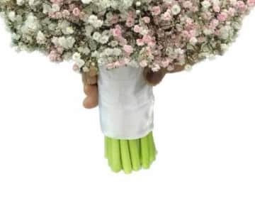 White tulip with mix color of gypsophila view 3