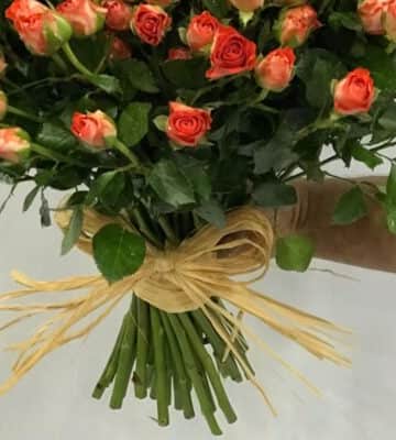 Orange flower bouquet view 3