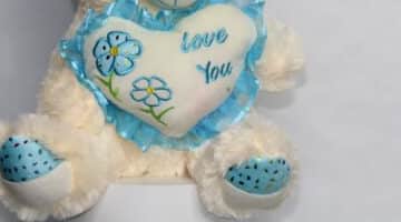 Teddy Bear Ivory and Turquoise color view 3