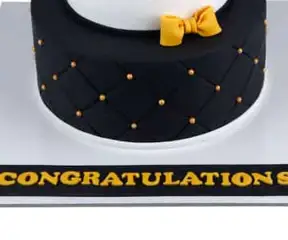 Classic Black & White Graduation Cake view 7