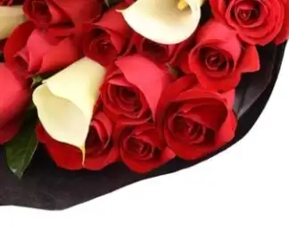 RED ROSES & WHITE CALA BOUQUET view 5