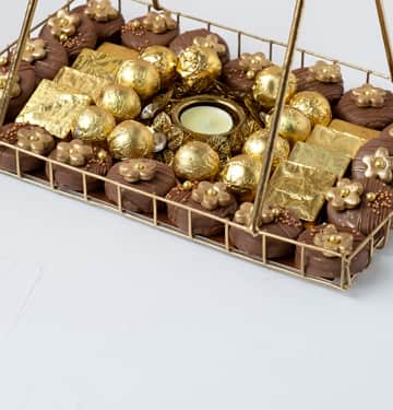 Truffles Oreos and Naps Golden and Brown Hamper view 3