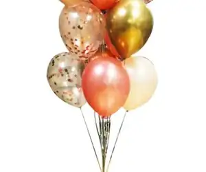 5 Ombre Rose Gold Balloon Bunch view 3