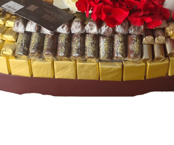 Belgian chocolate tray with flowers view 3