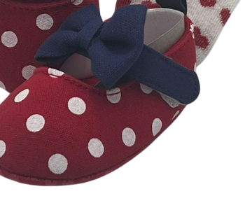 Girls red shoes view 3