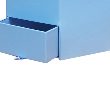 Shaped Open Blue box - With a Drawer view 3