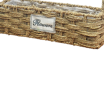Straw Long Basket - With Handle view 3