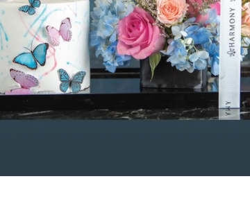 Butterfly Cake with assorted flowers bundle view 3
