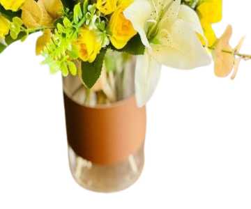Sunflower bouquet with writing on leather view 3