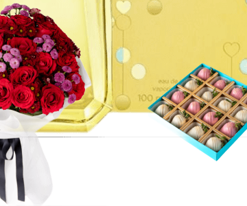 Birthday perfume gifts with chocolate and flowers 15 view 3