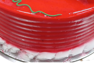 Red cream cake view 3
