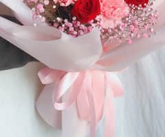 HC1005 Carnation Roses Hand Bouquet view 3
