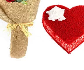 Beloved Roses Heart Cake view 5