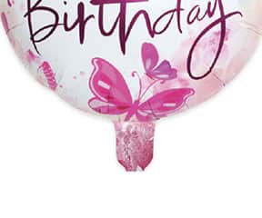 Happy Birthday Pink Butterflies view 3