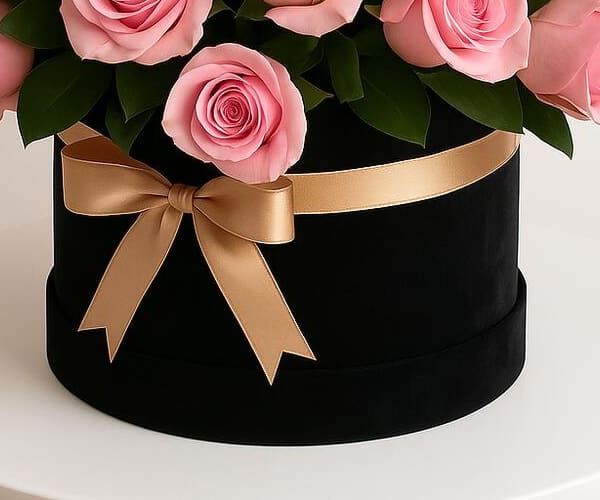 Pink roses box view 3