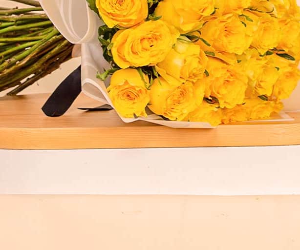 Hand Bouquet of 50 Yellow Roses view 3