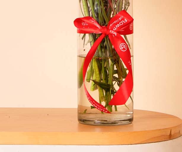Red Gerbera & White Baby Roses Vase view 3