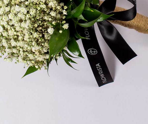 bridal bouquet of white flower& baby flower view 5