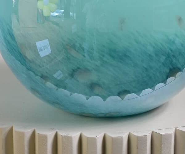 Aqua Round Glass Vase 6972 view 3