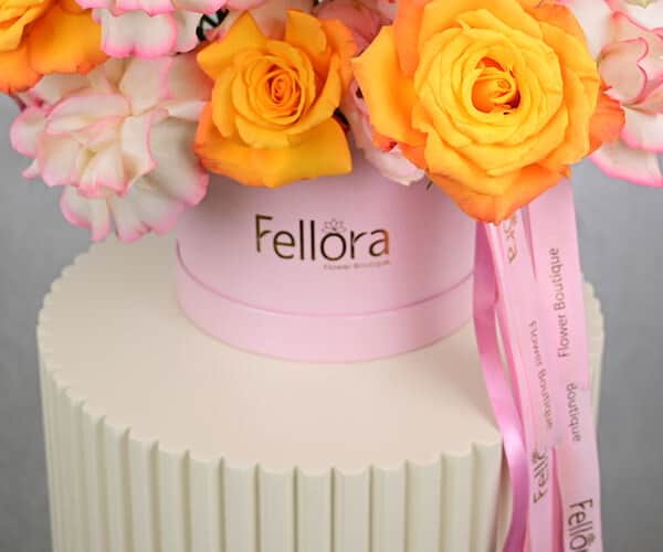 Pink and Orange Roses Box-5536 view 3