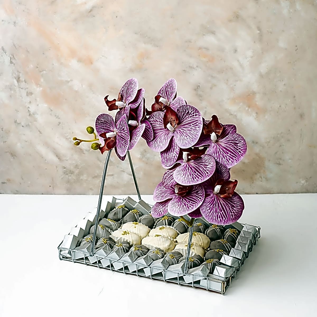 Lilac Orchid Gift Arrangement by NJD view 1