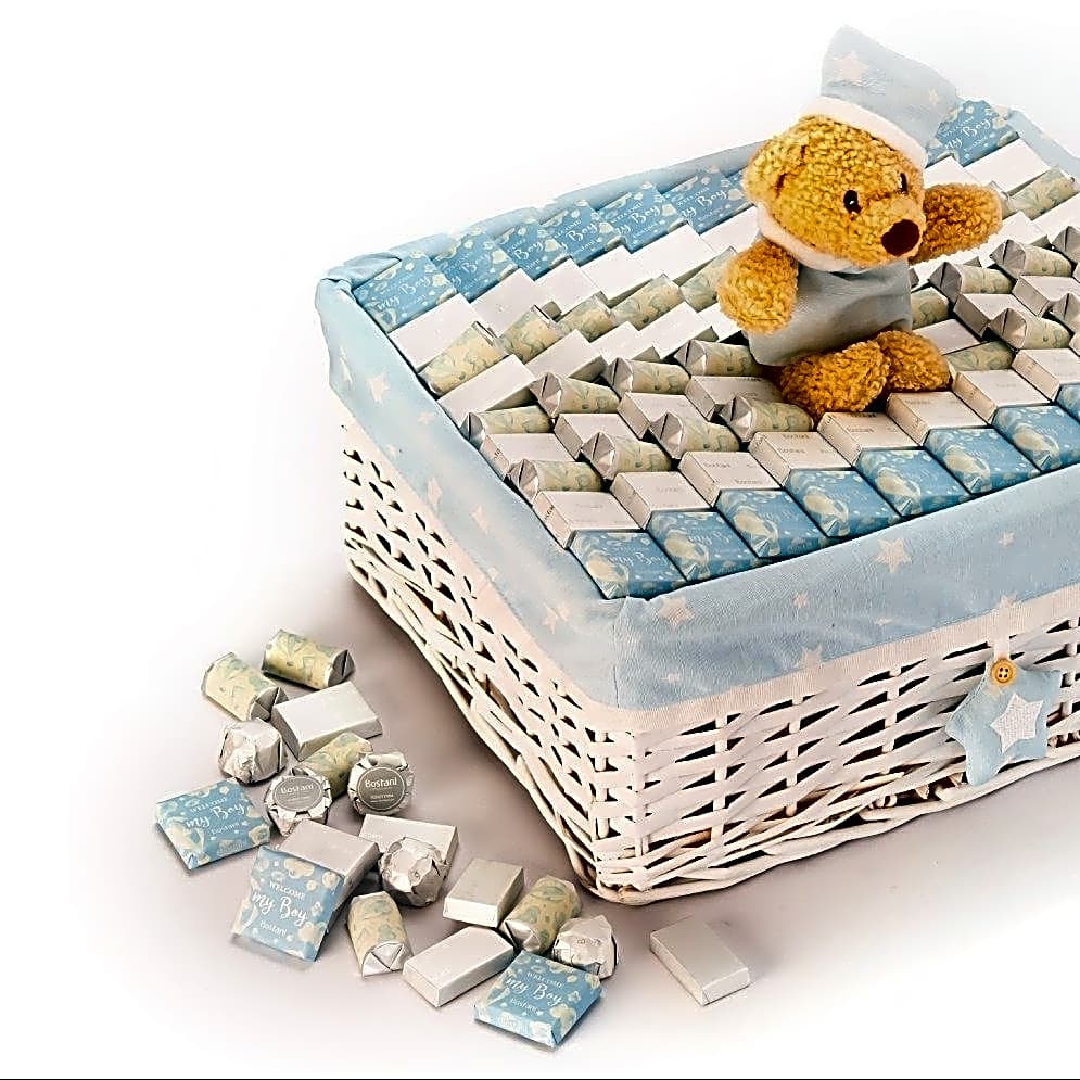 Welcome My Boy Baby Rectangular Basket 1260g