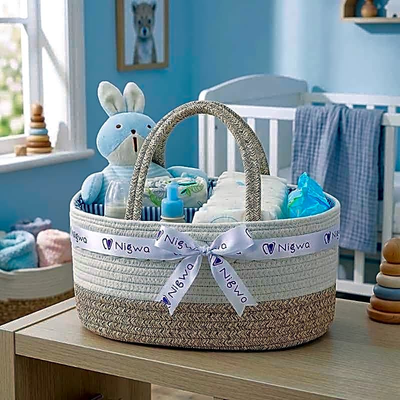 Little Story – Cotton Rope Diaper Caddy view 1