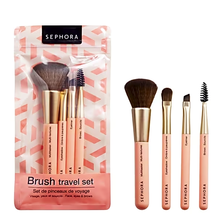 Sephora Collection Set Of Travel Brushes VeganFace, Eye And Eyebrow Brushes view 1