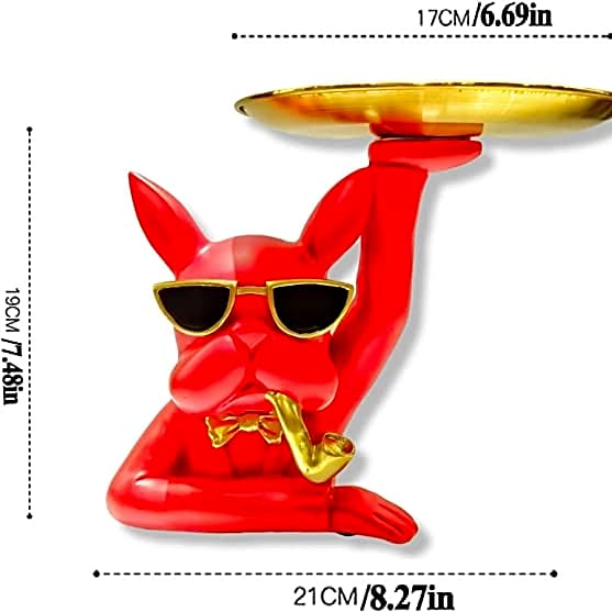 Resin Bulldog Holding Storage Tray view 1
