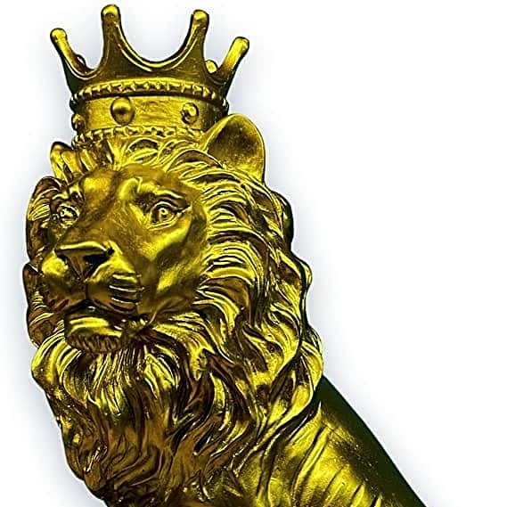 Resin Lion Statue With Crown Wild Animal view 1