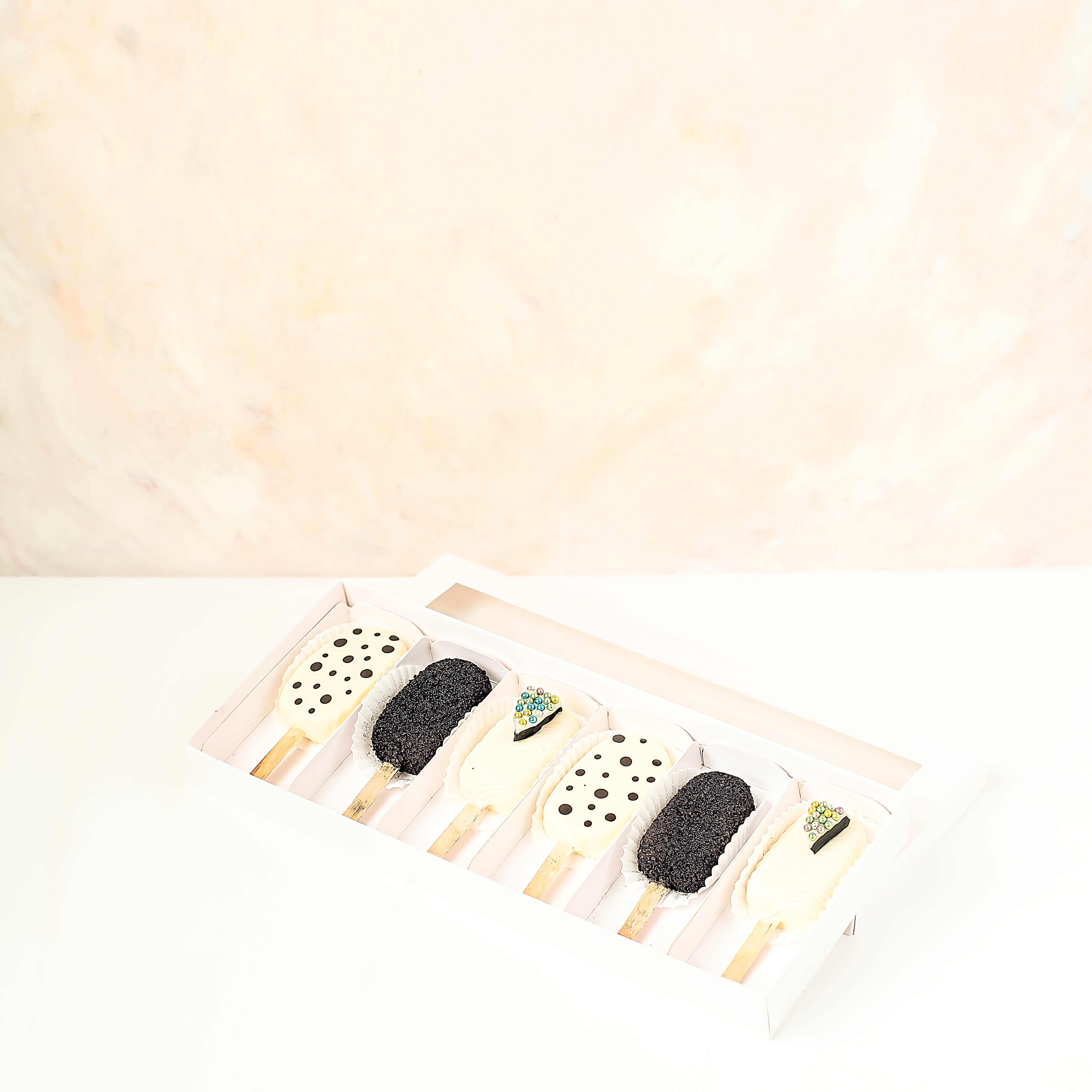Vanilla and Chocolate Cakesicles by NJD view 1