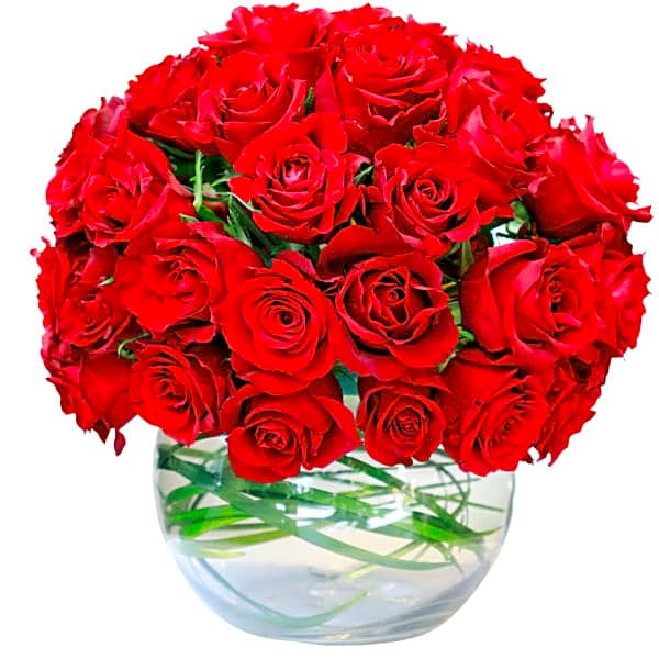 Glass full of roses view 1