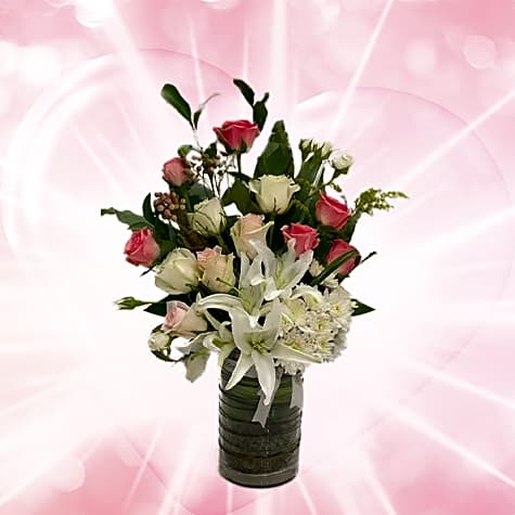 Vase of natural roses 03 view 1
