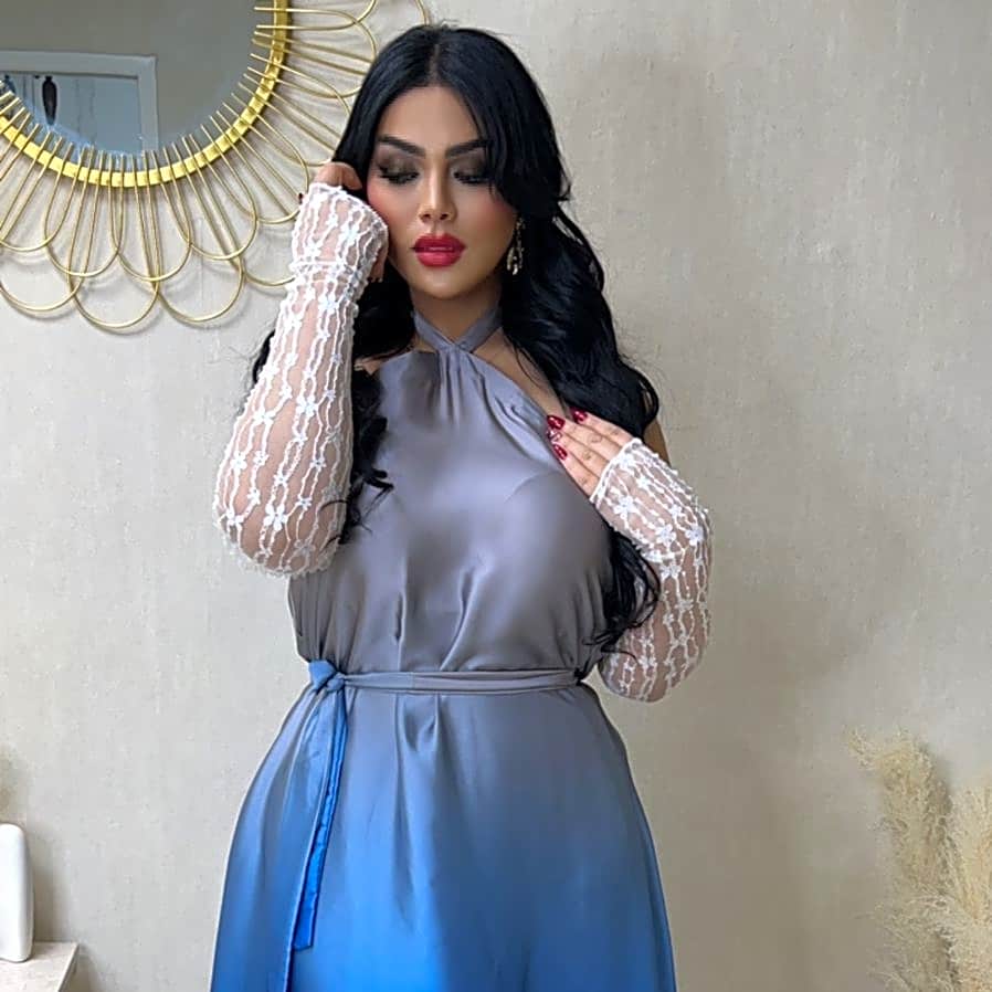 Silk satin dress view 1