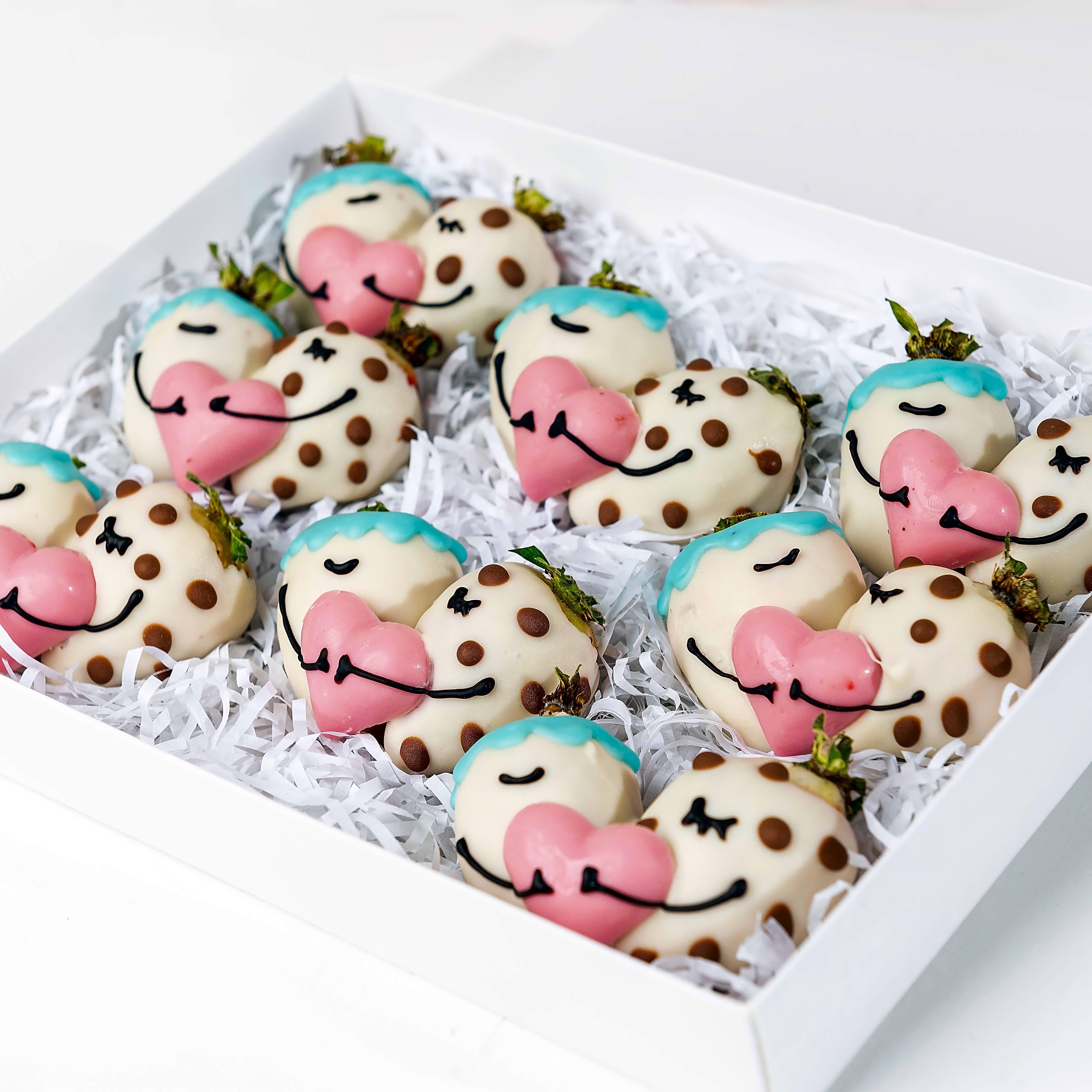 Hugging Chocolate Covered Designer Strawberries by NJD view 1