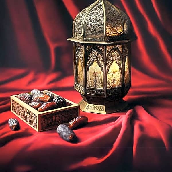 Metal Ramadan lantern& Gold Small Rectangle view 1