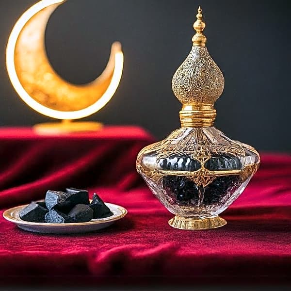 Crescent of Ramadan&incense&laboratory view 1